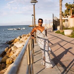 Ruffle ankle length dress ! M new